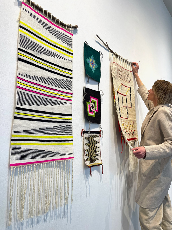 A collection of Futuros Ancestral artist Layne Jackson Hubbard’s handwoven textiles