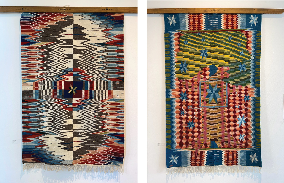 Two weavings by Emily Trujillo