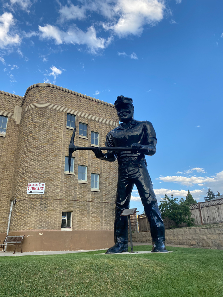 Big John sculpture in Helper, Utah.