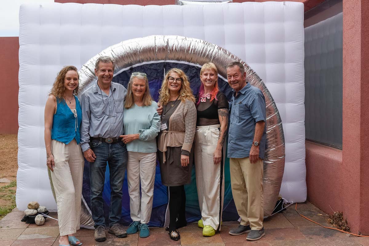 Center Santa Fe staff and board members, (from left) Whitney Wernick, Roland Pabst, Dyanna Taylor, Laura Wzorek Pressley, Aries Jo, and Peter Ogilvie, 2024.
