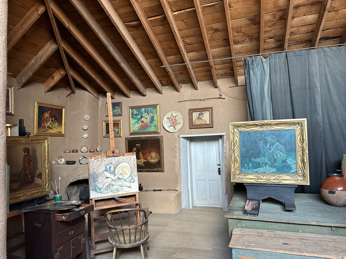 Interior of a historical art studio in Taos, NM.