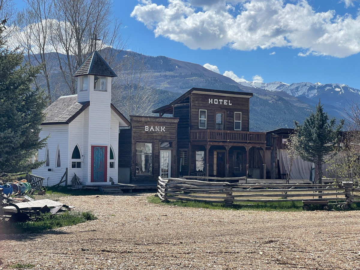 A miniature Western town at the edge of Ridgway, Colorado.