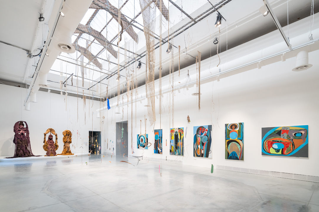 A suspended installation by Cecilia Vicuna in the Venice Biennale, curated by Cecilia Alemani.