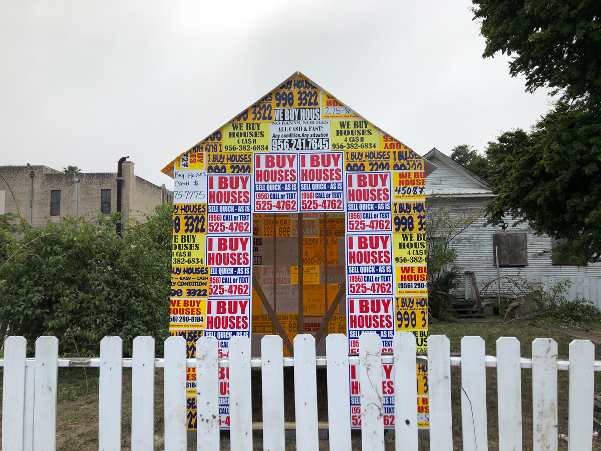 Josue Ramirez's The Myth of Affordable Housing installation is a street-level art project on the front lines of the Texas Housing Crisis.