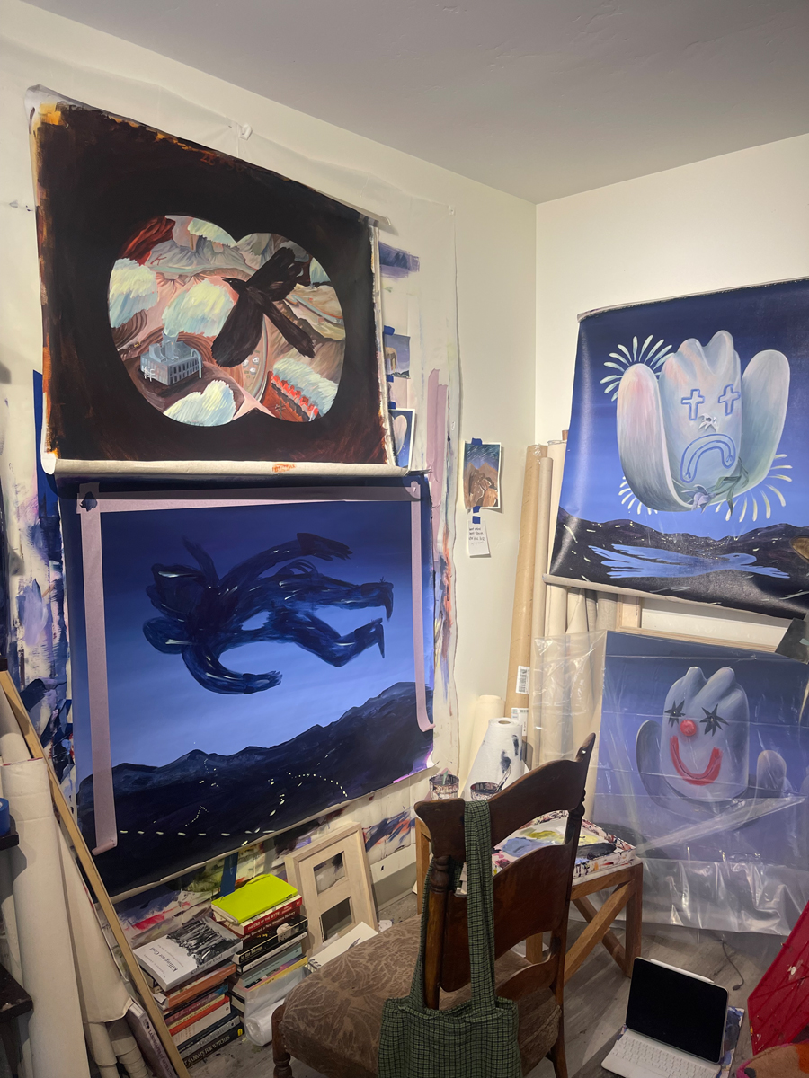 Artist Grace Kennison studio view.