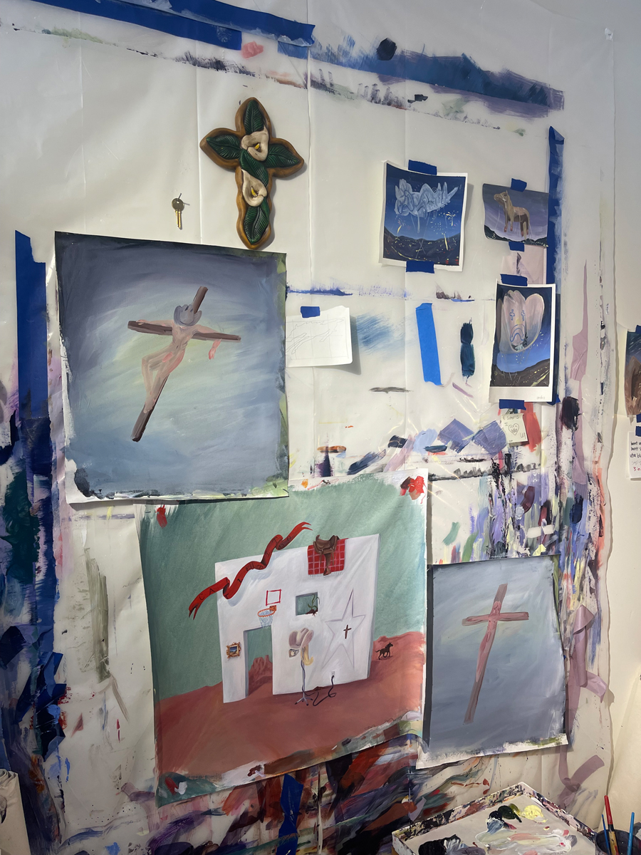 Artist Grace Kennison studio view.