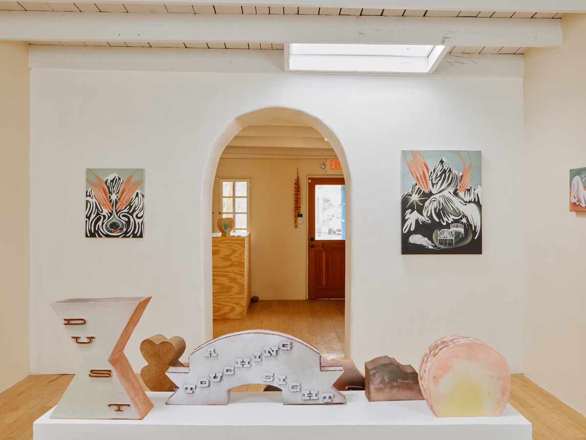Installation view of a two-person exhibition at The Valley gallery, Taos.