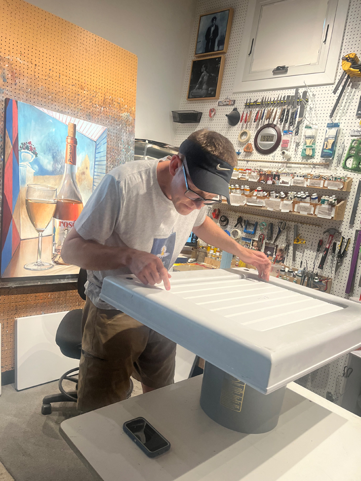 Artist Ben Steele works in his Helper, Utah, studio.