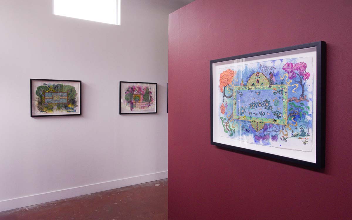 Installation view of Aisha Imdad, The Allegorical Gardens