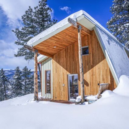 A Passive House in Colorado in the snow.