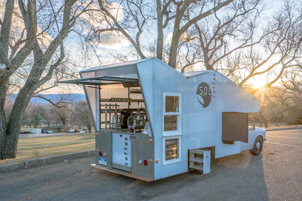 A mobile coffee bar.