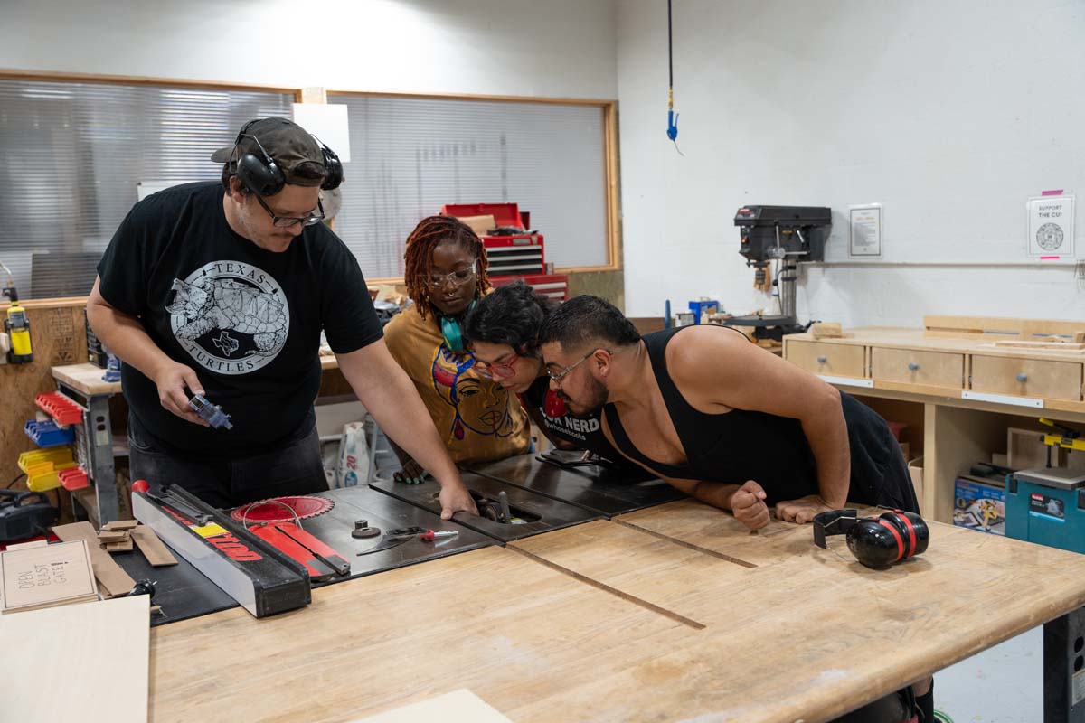 Woodshop class at the Cedars Union.