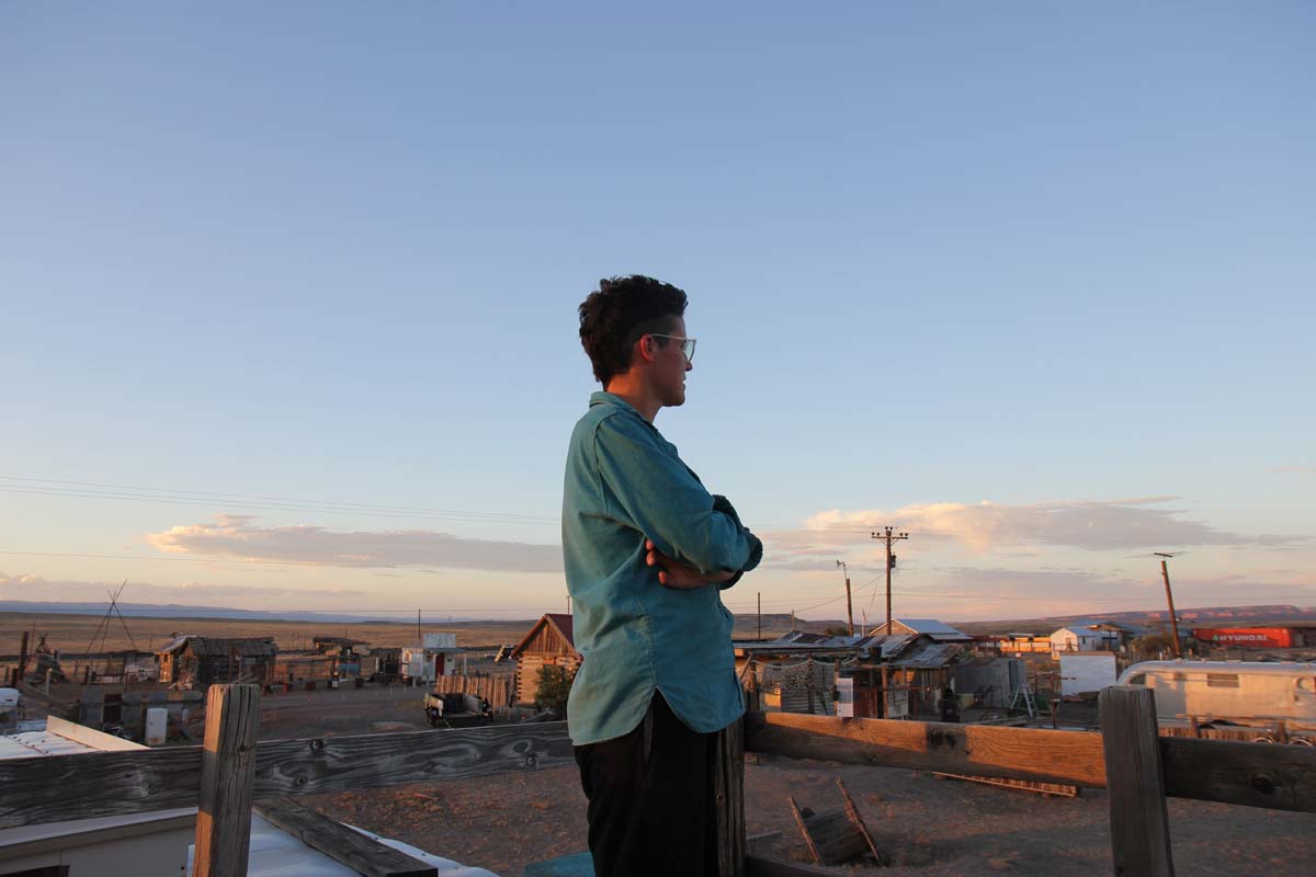 Muza looking out over the ghost town residency.