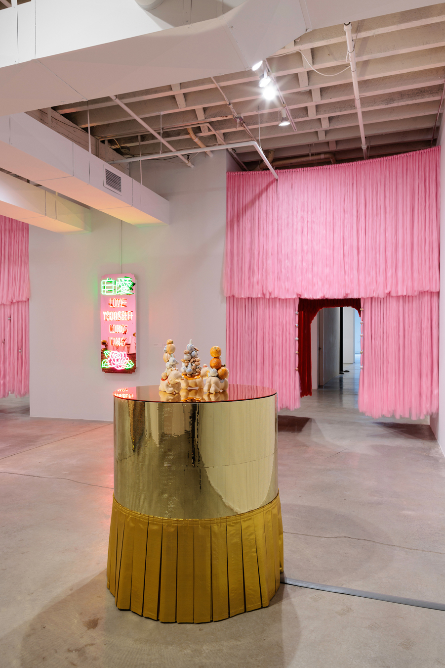 Installation view of a mixed-media installation by artist Jennifer Ling Datchuk.