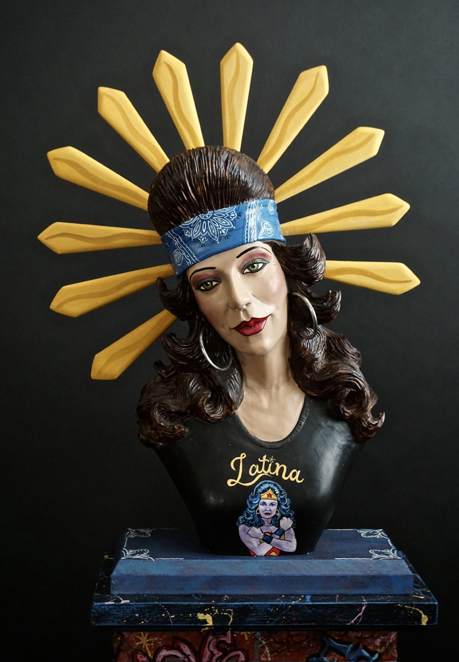 A contemporary bulto by Arthur Lopez, who is tied to Santa Fe's Traditional Spanish Market.