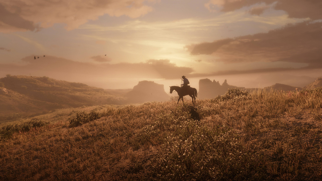 A lonesome cowboy traverses New Austin in Red Dead Redemption 2. Southwest video games rival traditional landscape art in their depictions of the region.