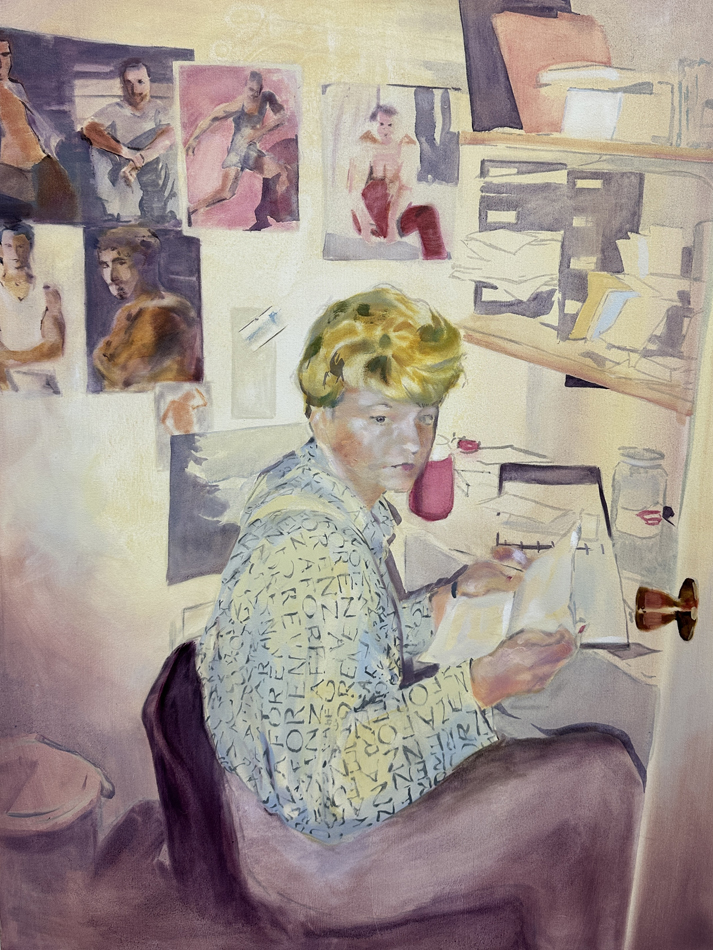 Portrait by Eli Ruhala of his mother as a young woman.