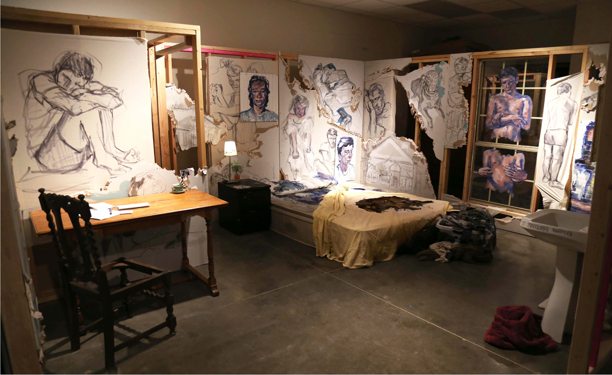 Mixed-media installation by Eli Ruhala.