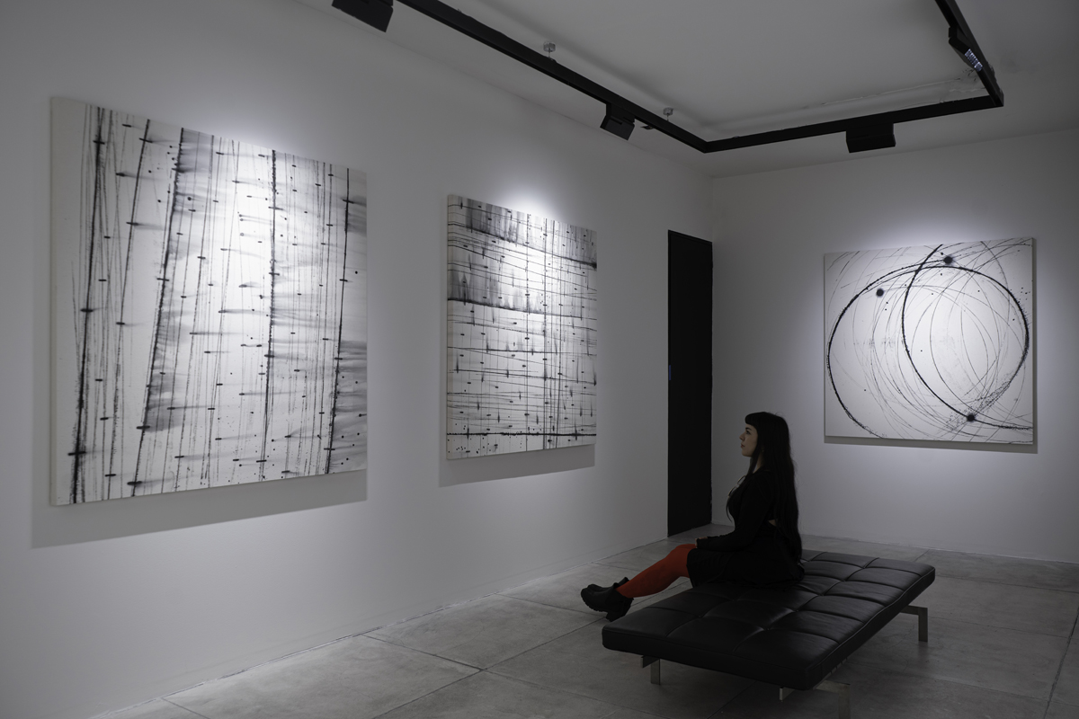 Installation view of Obra Abierta, an exhibition by Magdalena Fernández curated by Gabriela Rangel.