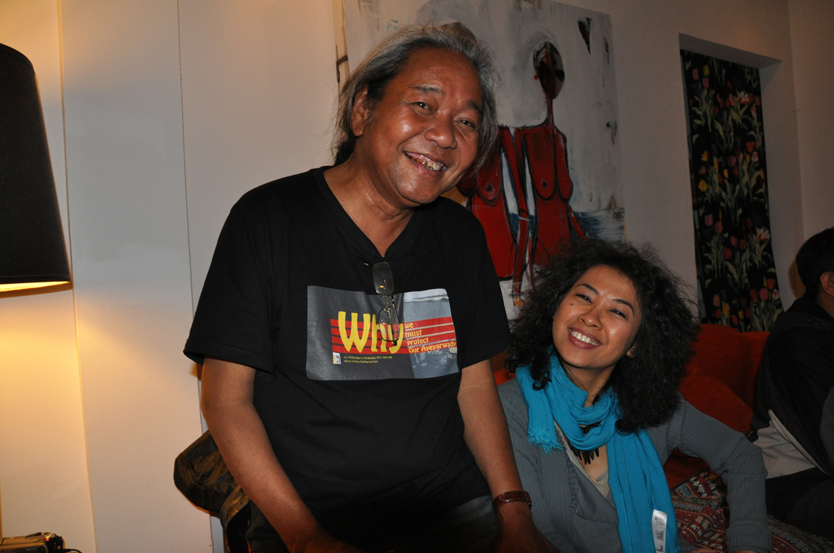 A portrait of Burmese activist artists Sitt Nyein Aye and Chaw Ei Thein, 2012.