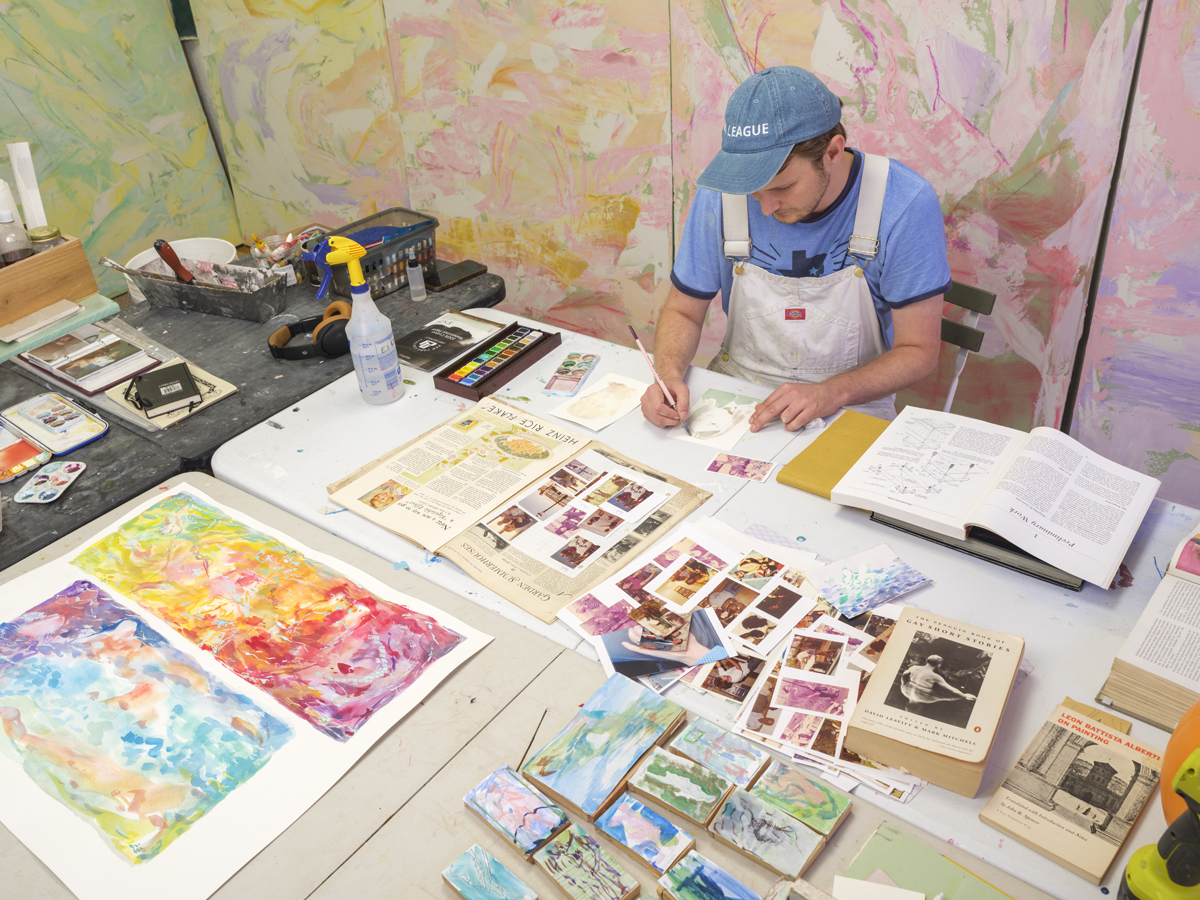 Eli Ruhala working in his Dallas studio.