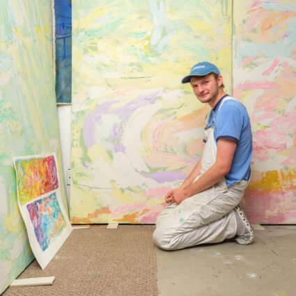 Portrait of Eli Ruhala in his new Dallas studio.