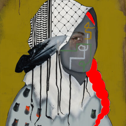 Danielle SeeWalker's painting titled G is for Genocide.