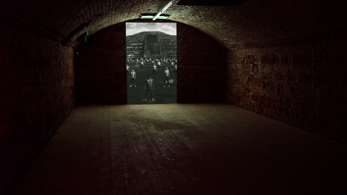 Installation view of an artwork by Erick Meyenberg in Vienna, curated by Gabriela Rangel.