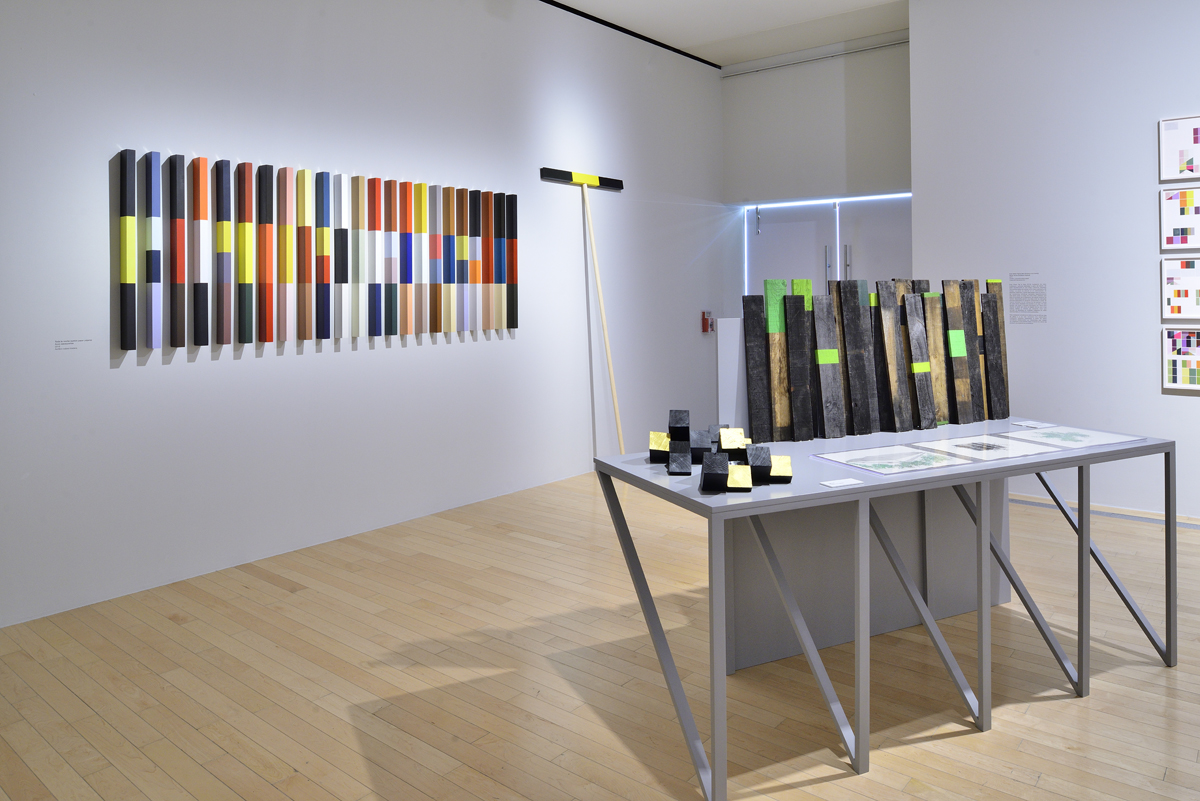 Installation view of an exhibition by Erick Meyenberg in Puebla, Mexico.
