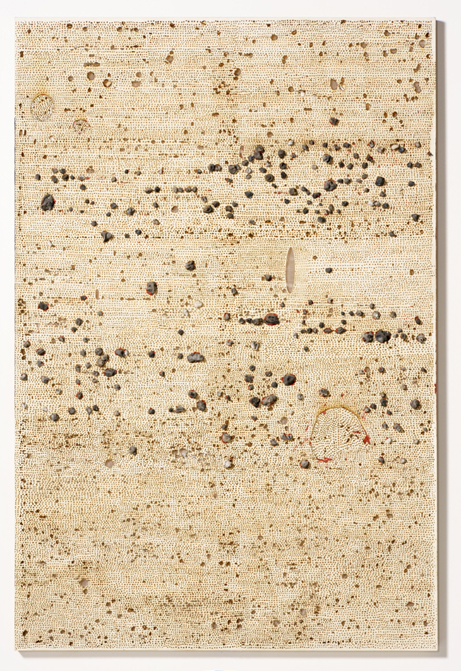 Mixed-media artwork by New Mexico artist Judy Tuwaletstiwa.