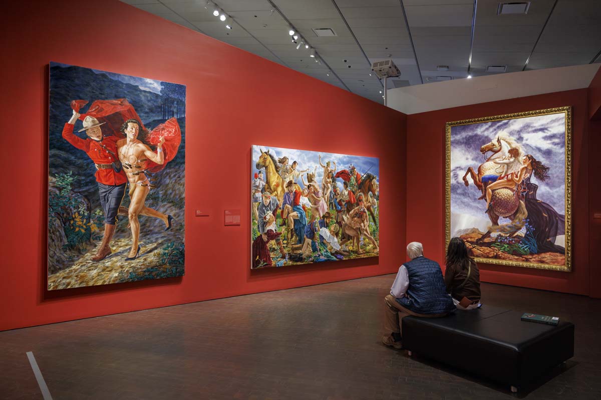 Visitors in Kent Monkman exhibition at the Denver Art Museum