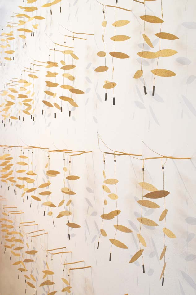 Detail view of hanging leaves of tall tumble mustard, by c marquez.