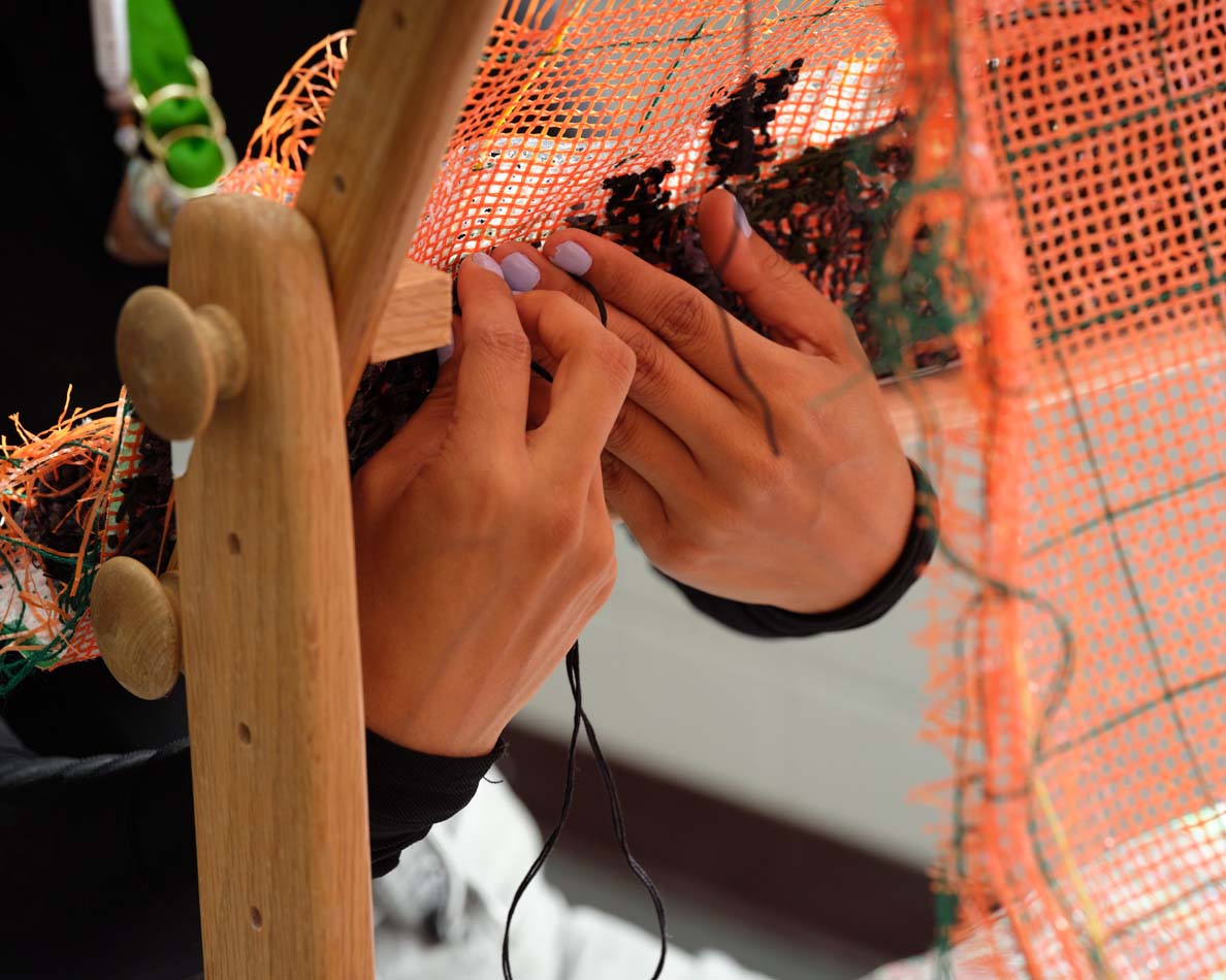Martinez-Granados working in her studio,2025. 