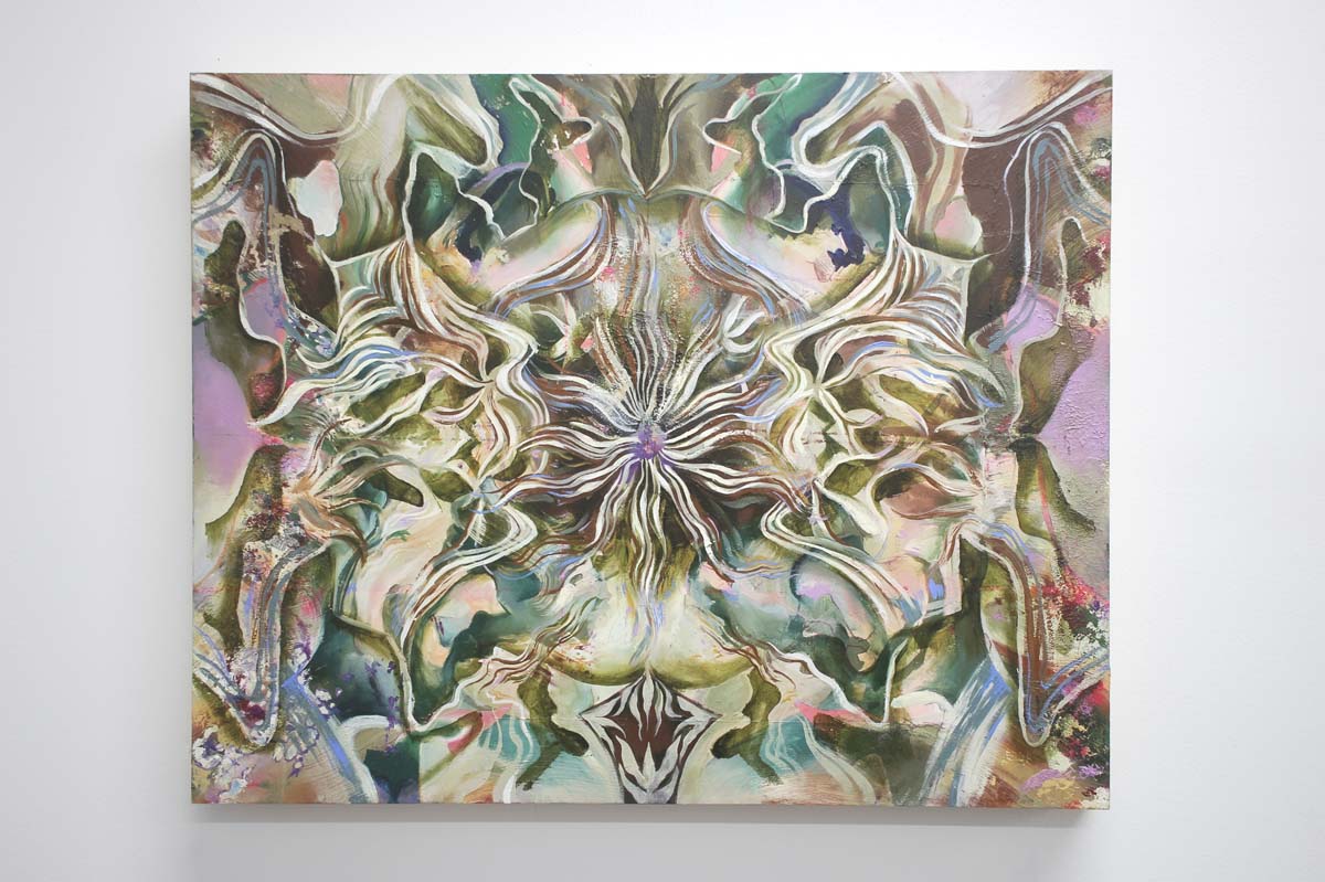 Abstract painting with symmetrical composition by Alicia Parham.