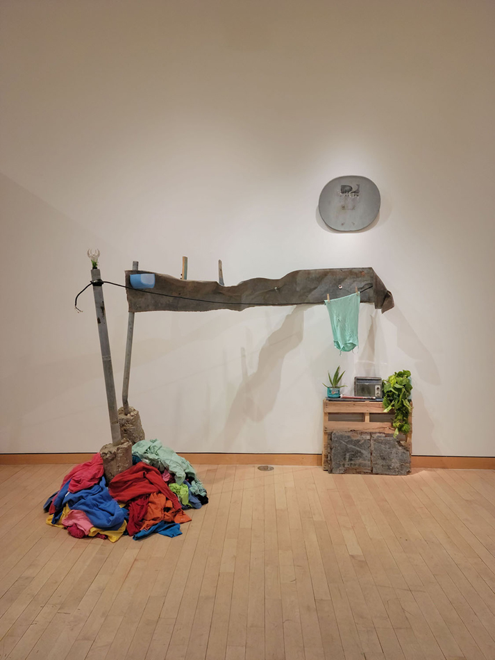 Sculpture made of found objects, by artist Gil Rocha.