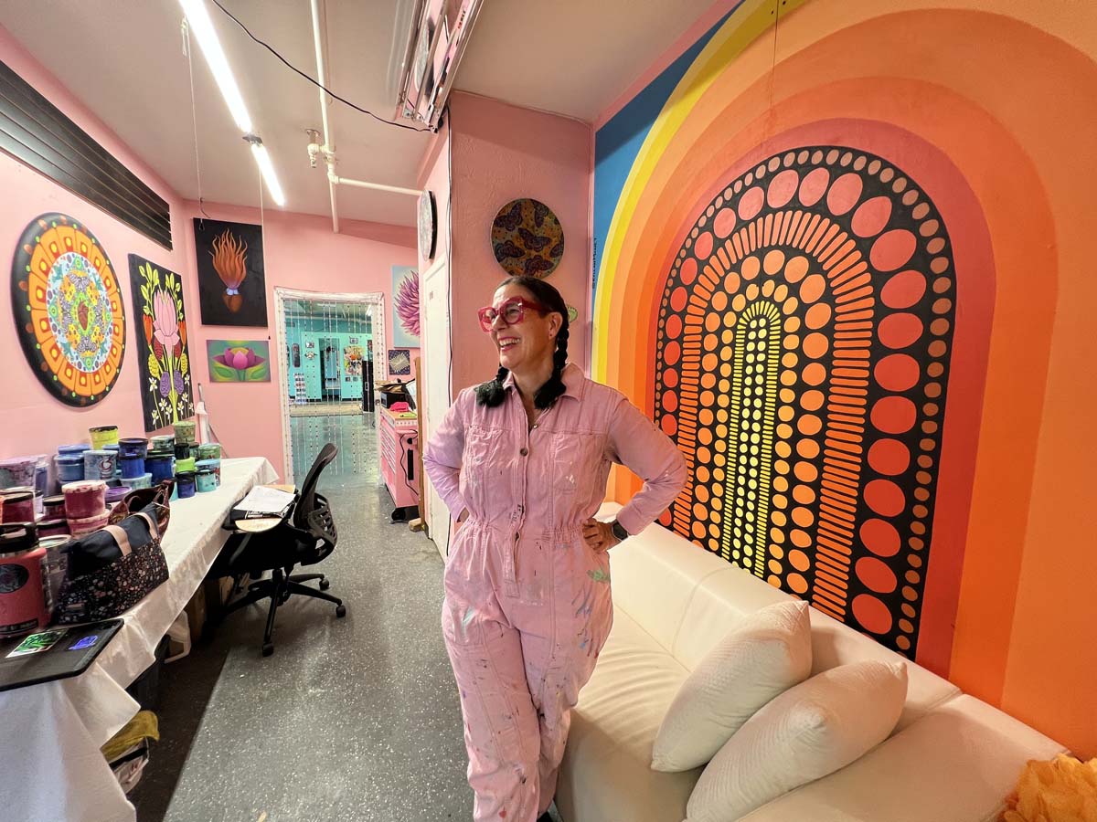 Kyllan Maney in her office and studio inside Rocket Space at Danelle Plaza in Tempe. 