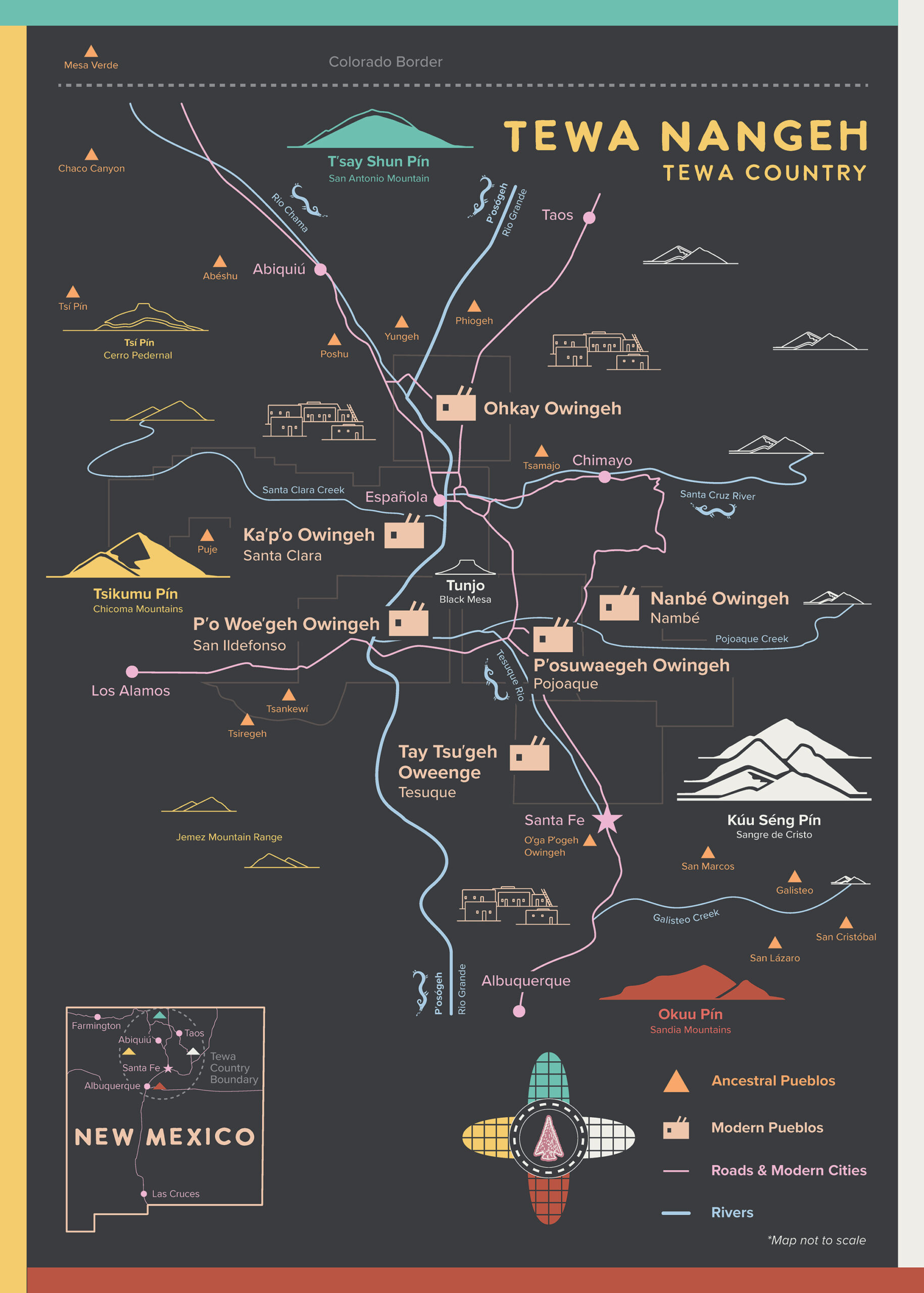 Map of Tewa Country by Jason Garcia and Pueblo collaborators.