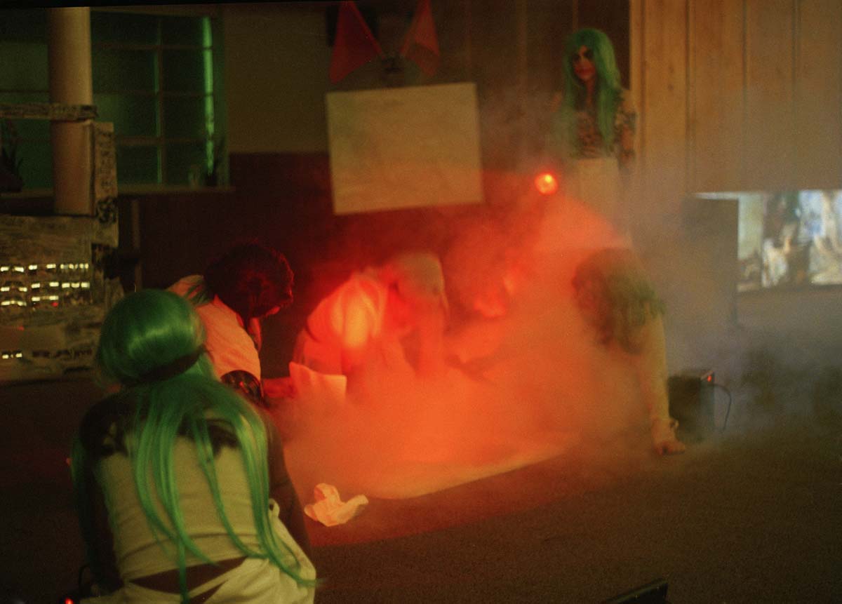 Performance still of work by Taylor Engel
