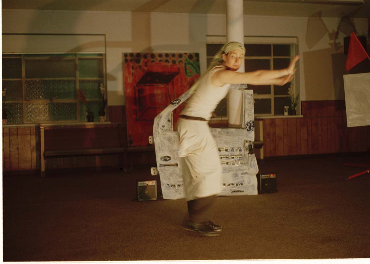 Performance still of work by Taylor Engel