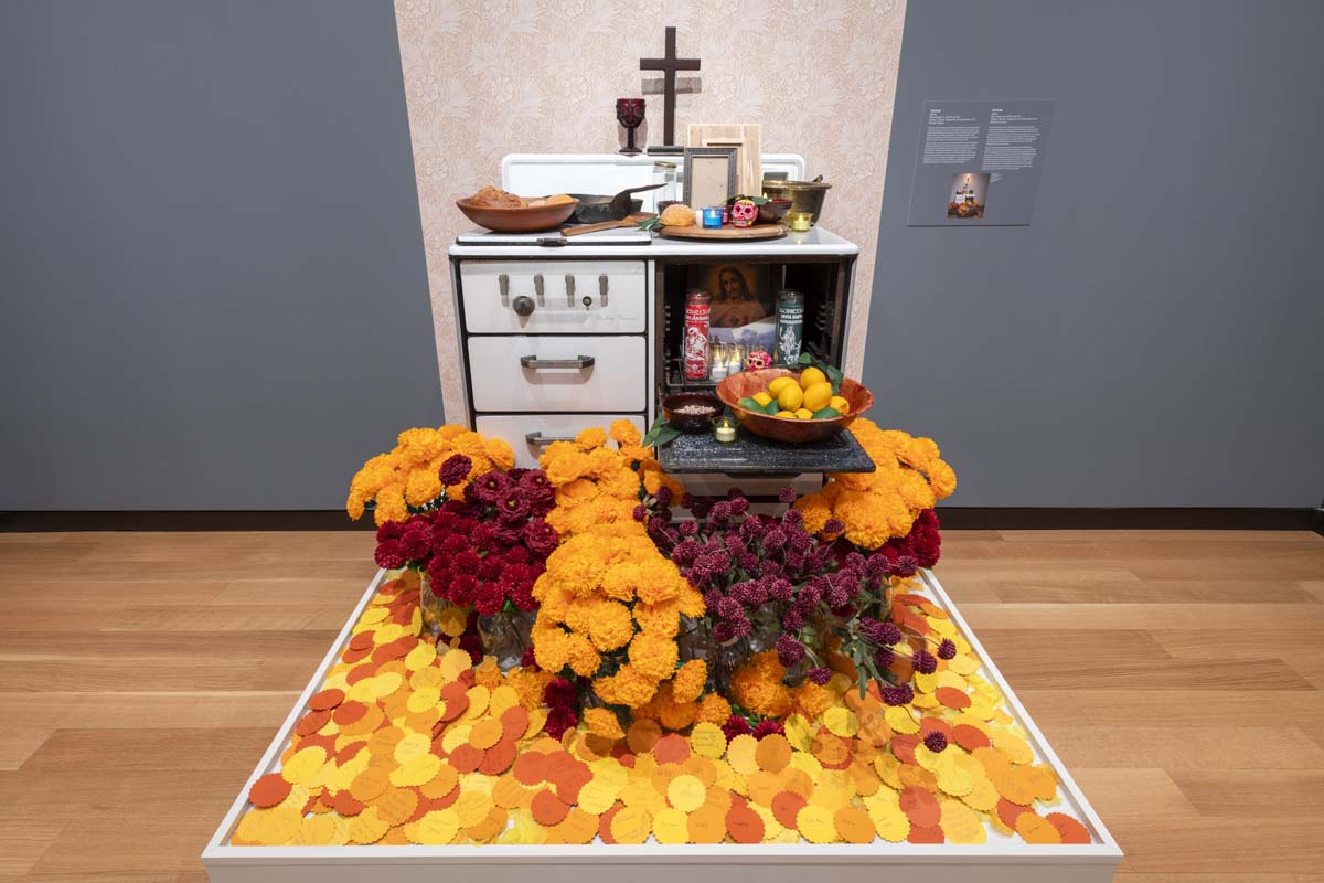 Installation view of an ofrenda by Chuck Ramirez.