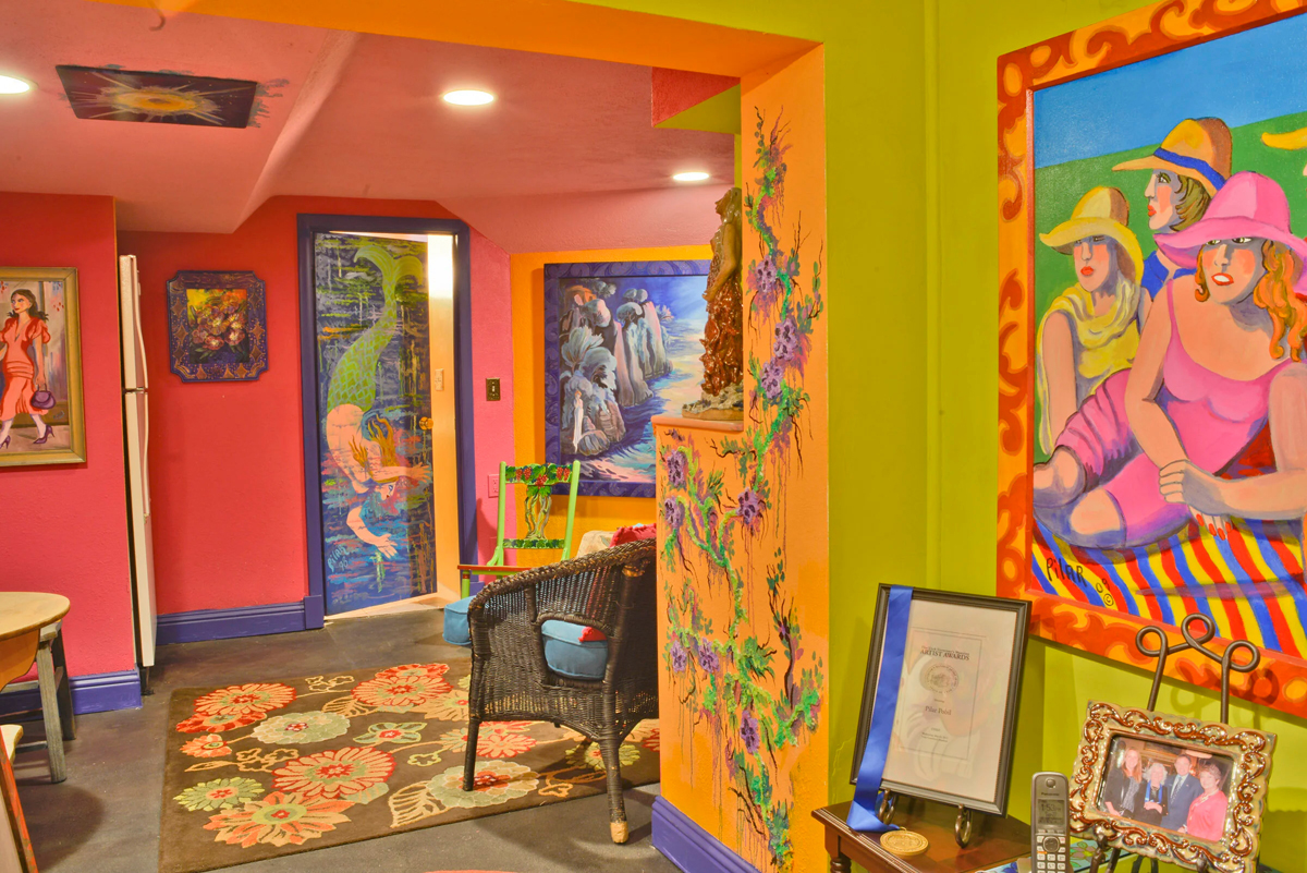 Late painter and philanthropist Pilar Pobil filled the walls of her home with murals and canvases.