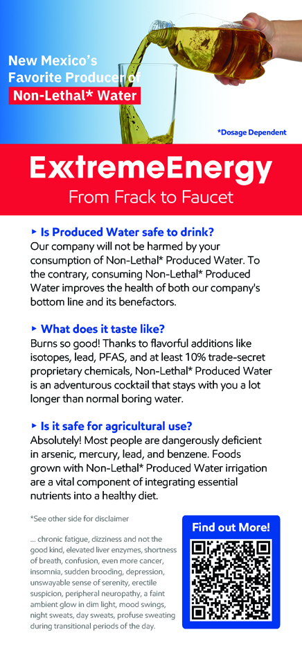 A flyer from The Yes Men's ExxtremeEnergy project extolls the 