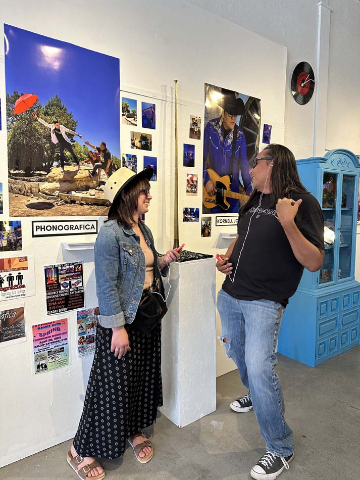 Photo of two people in an art gallery in Gallup, New Mexico