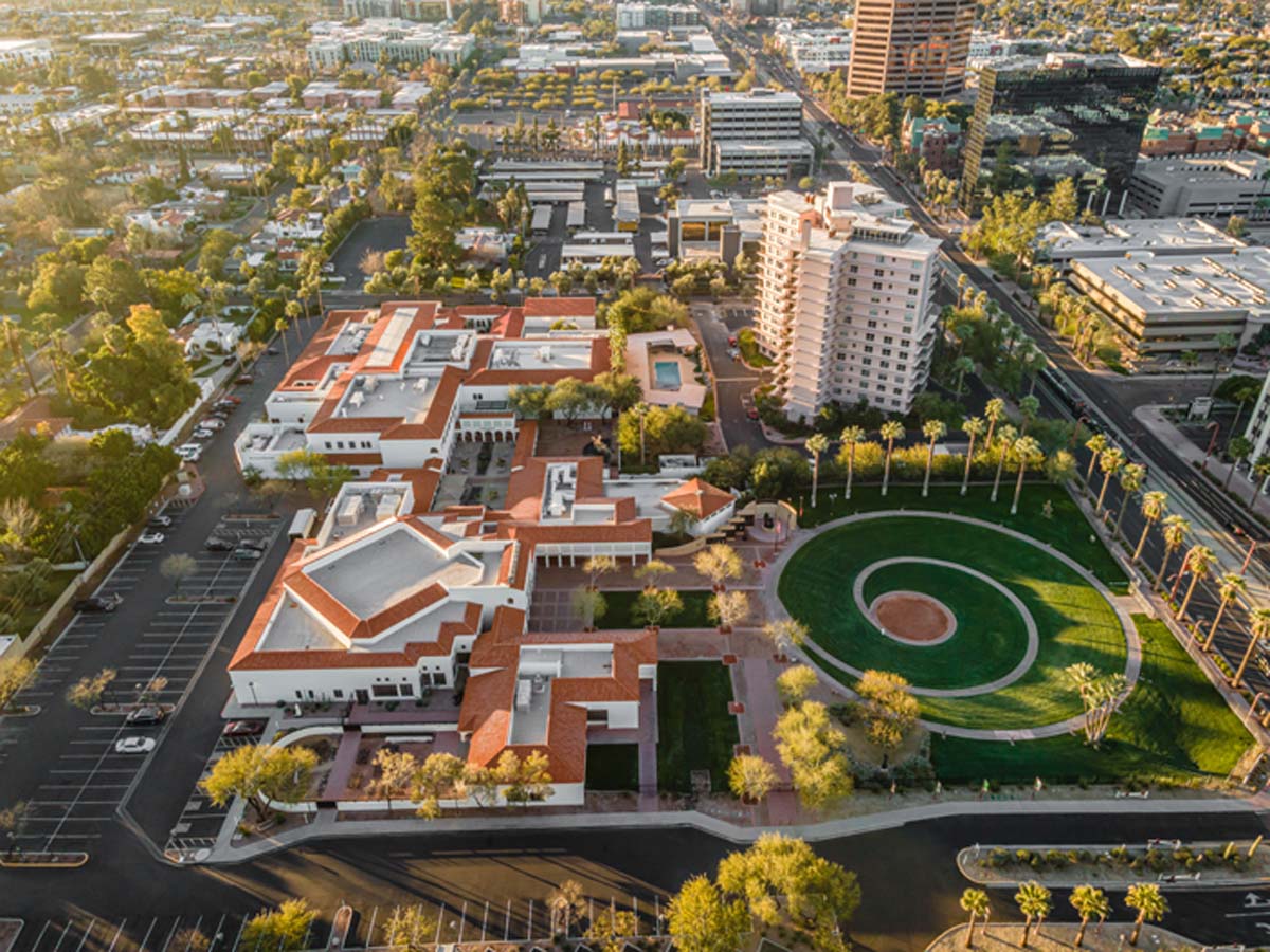 Aerial photo of the Heard Museum in Phoenix