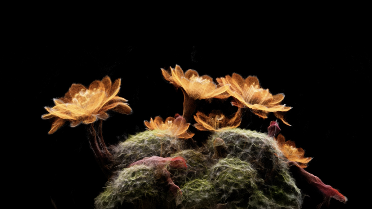 LiDAR scan of a plant in the Sonoran Desert, part of the new ScanLAB show at Desert Botanical Garden.