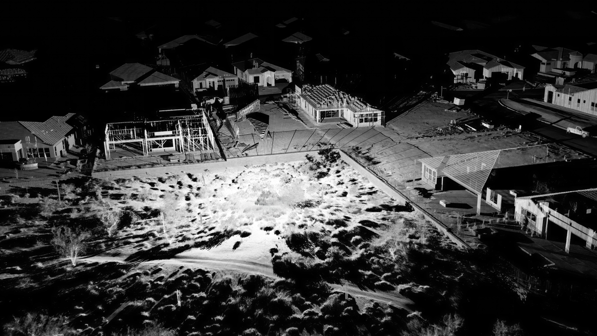 LiDAR scan of a development site in Phoenix, part of the new ScanLAB show at Desert Botanical Garden.