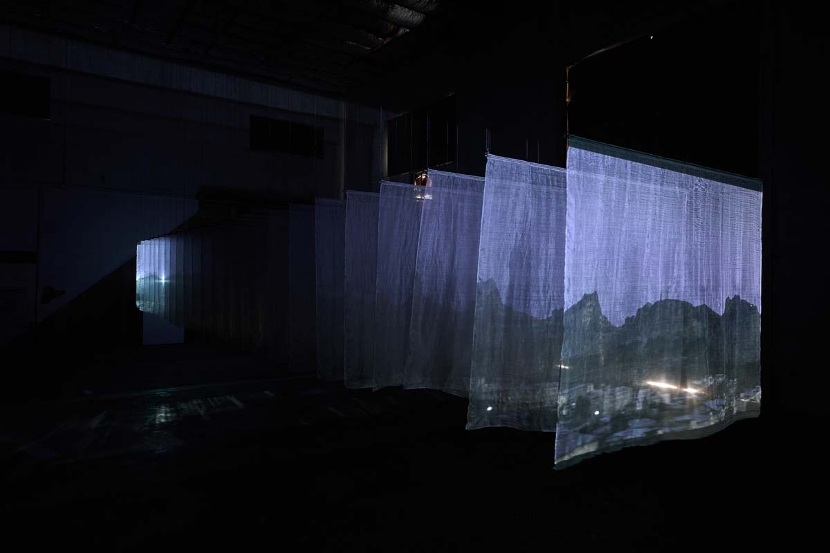 Installation view of Saodat Ismailova at Finquita, Tesuque, 