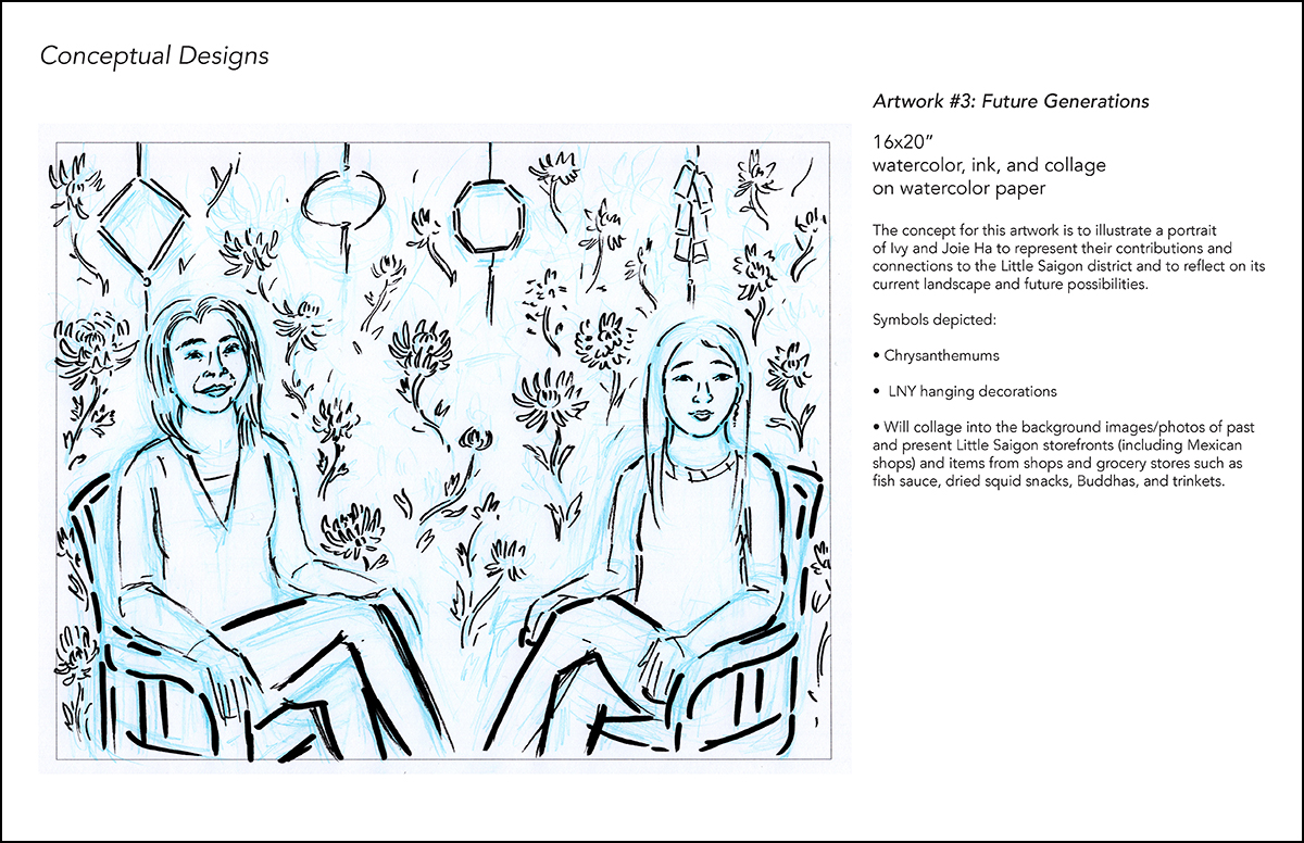 Concept art by Madalyn Drewno for painting that would eventually become "None of us are free until all of us are free."