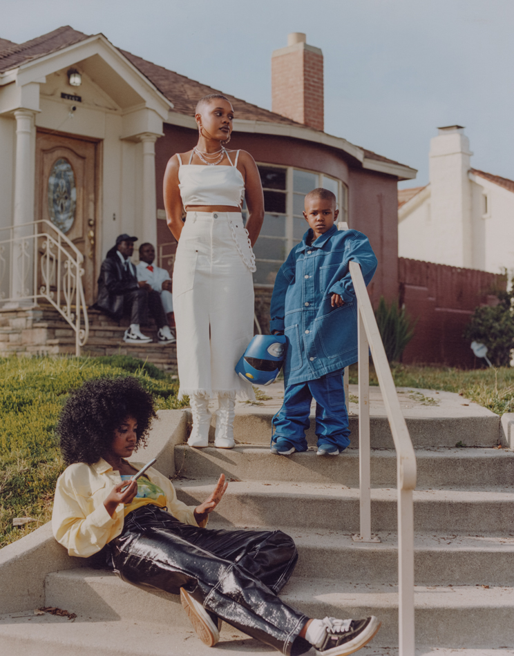 Photograph of a Black family outside their home by Micaiah Carter, part of the Las Vegas exhibition Family Album by the forthcoming institution Las Vegas Museum of Art.
