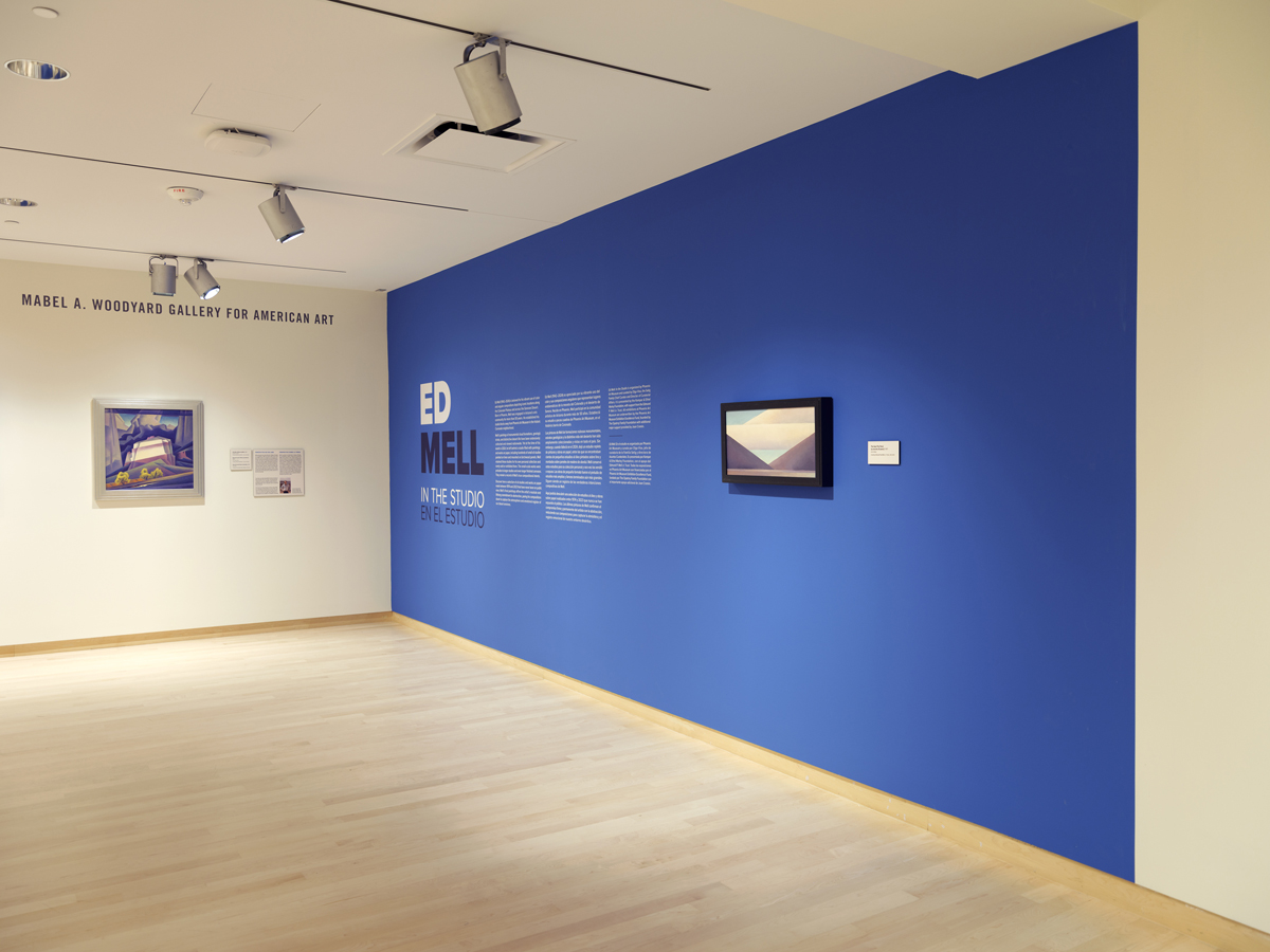 Installation view of Ed Mell: In the Studio at Phoenix Art Museum.